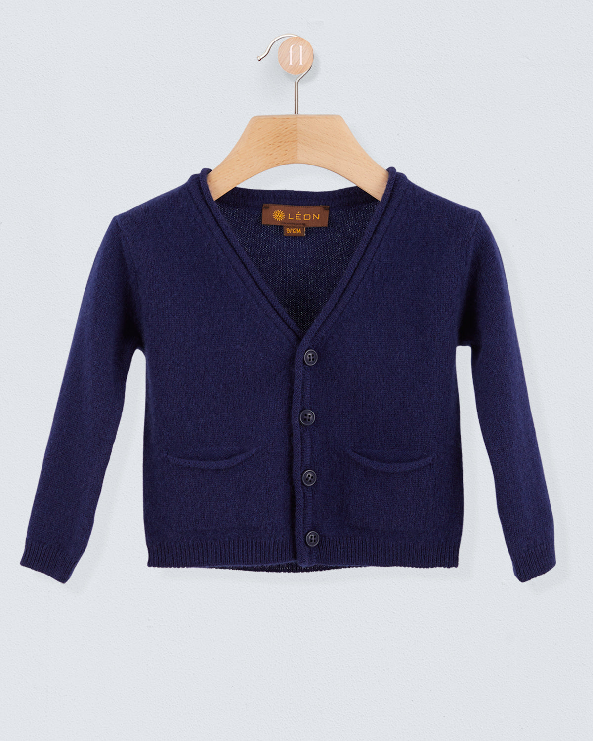 Pierre Navy Wool Cardigan